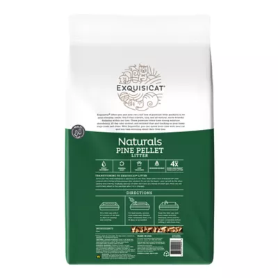 Product ExquisiCat Naturals Multi-Cat Pine Pellet Cat Litter - Unscented, Low Dust, Low Tracking, Natural