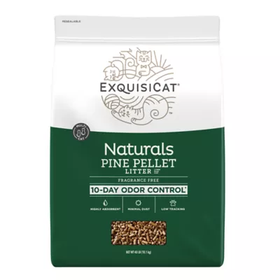 ExquisiCat Naturals Multi Cat Pine Pellet Cat Litter Unscented Low Dust Low Tracking Natural