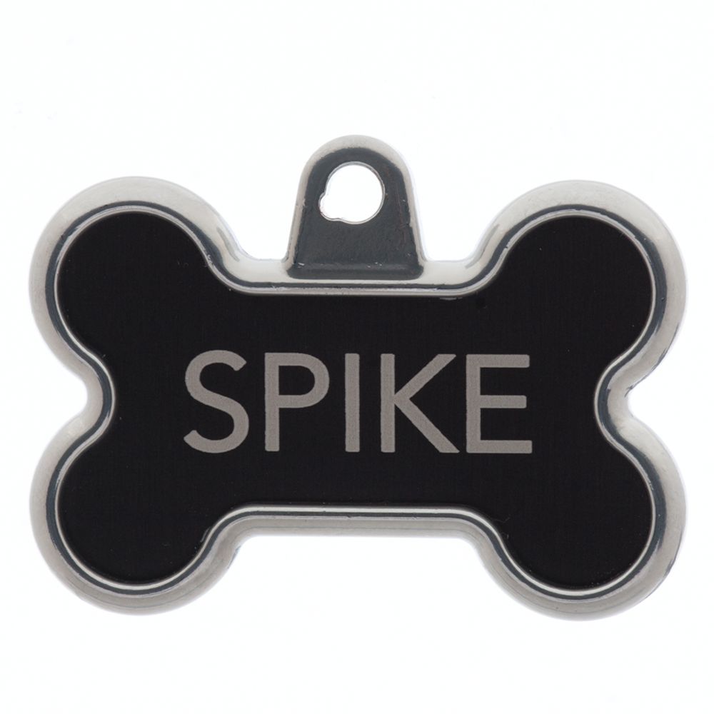 TagWorks Black Floral Bone Personalized Pet ID Tag | PetSmart