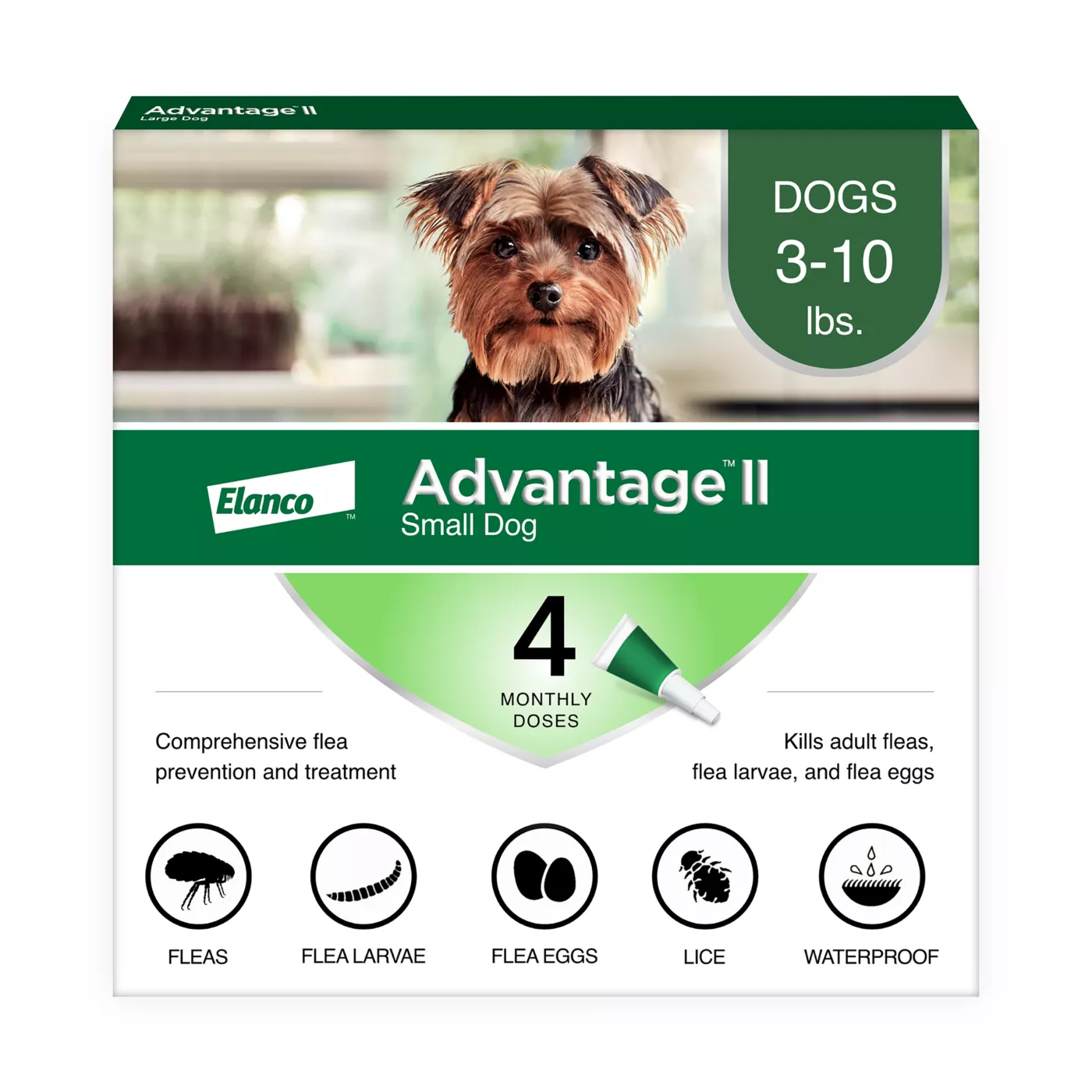 Advantage II 3 10 lbs Dog Flea Lice Treatment