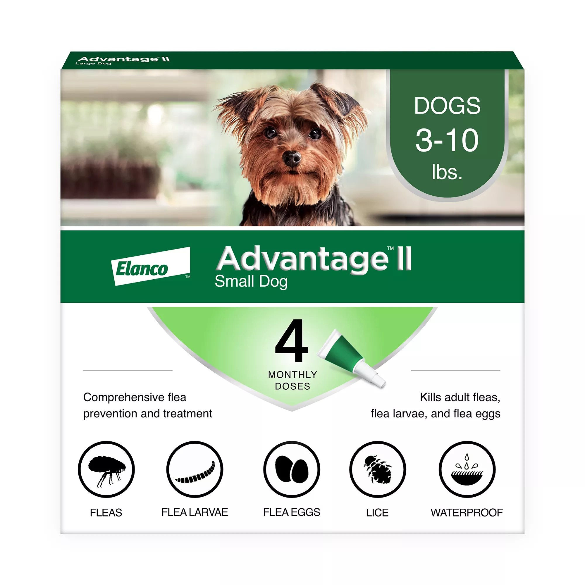 Advantage® II 3-10 lbs Dog Flea & Lice Treatment