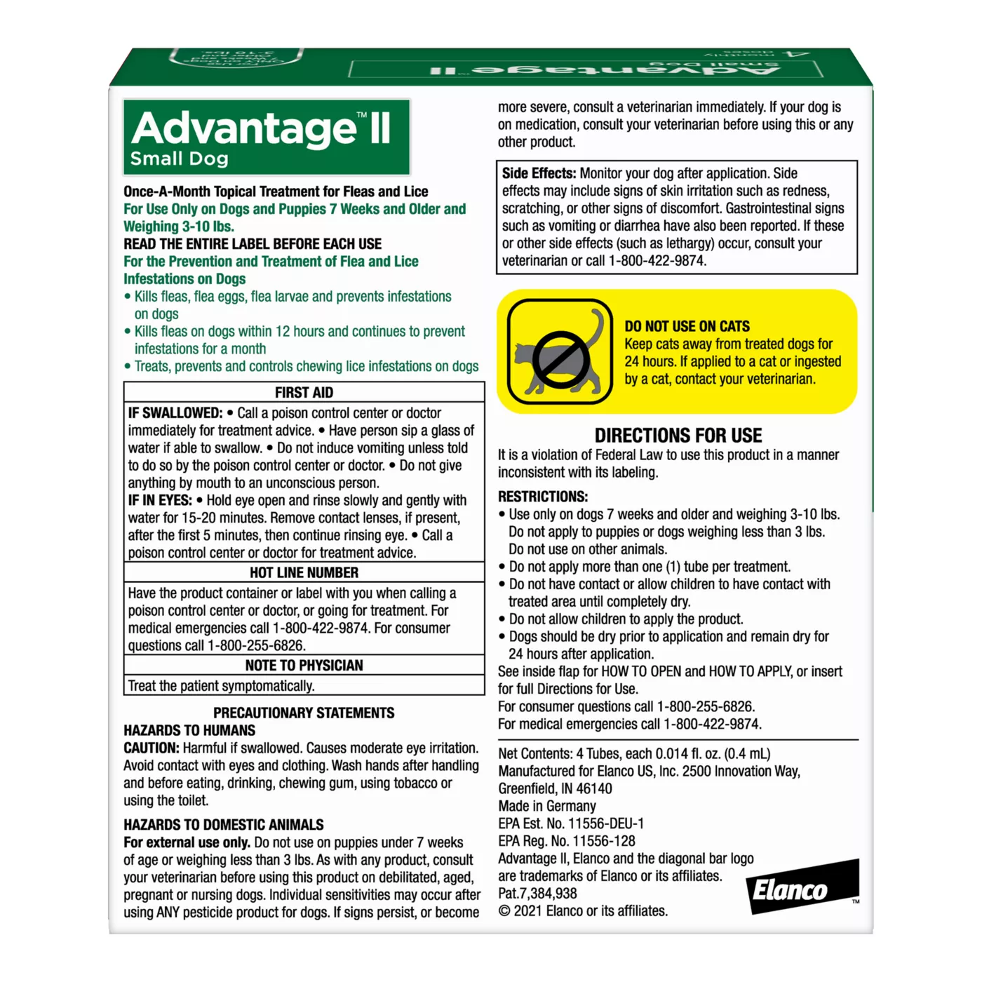 Advantage II 3 10 lbs Dog Flea Lice Treatment