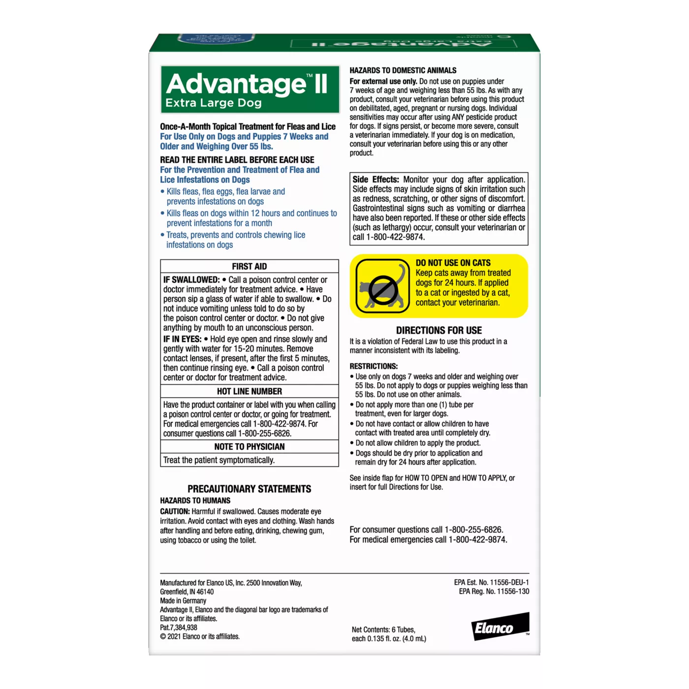 Advantage II Over 55 lbs Dog Flea Lice Treatment