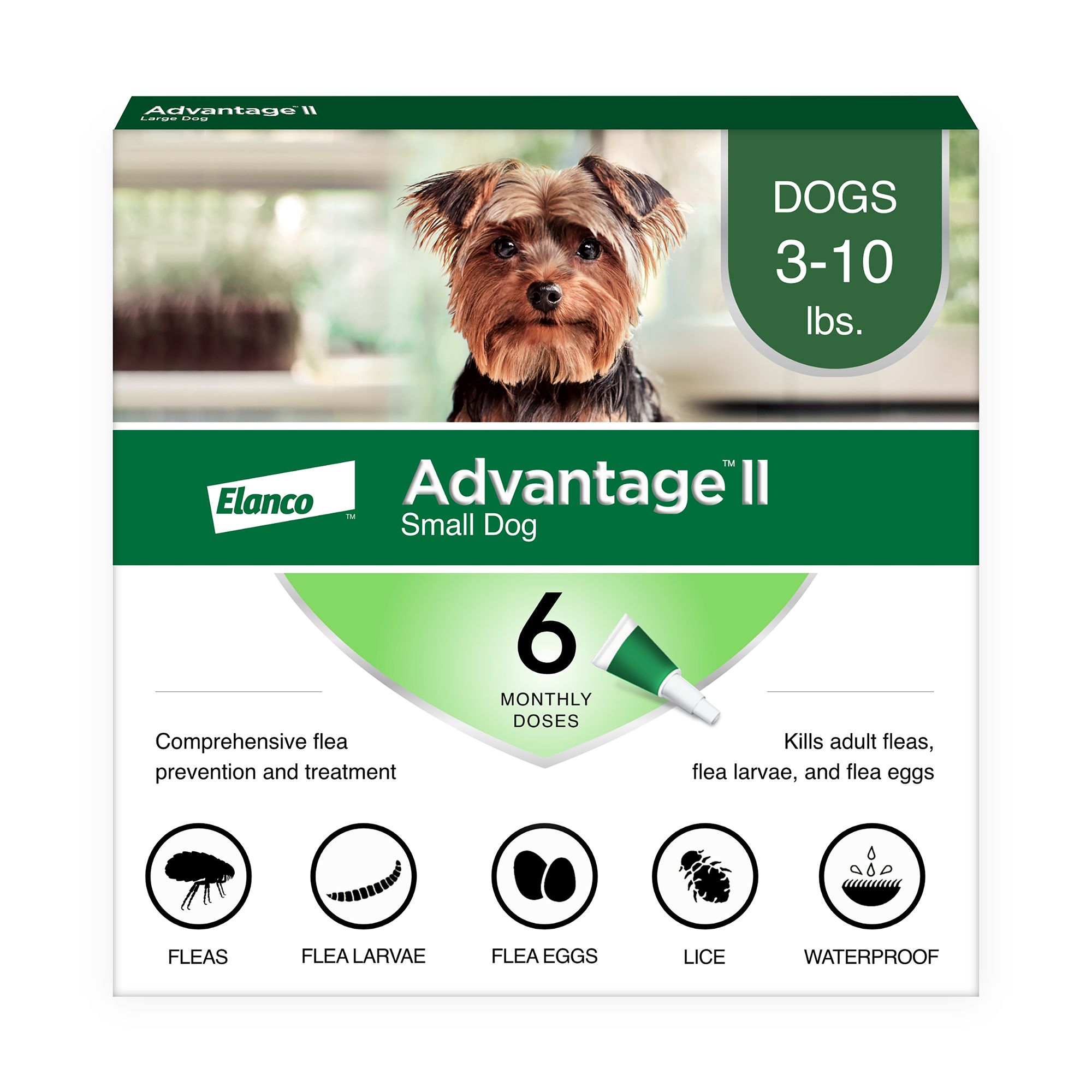 Advantage® II 3-10 lbs Dog Flea & Lice Treatment