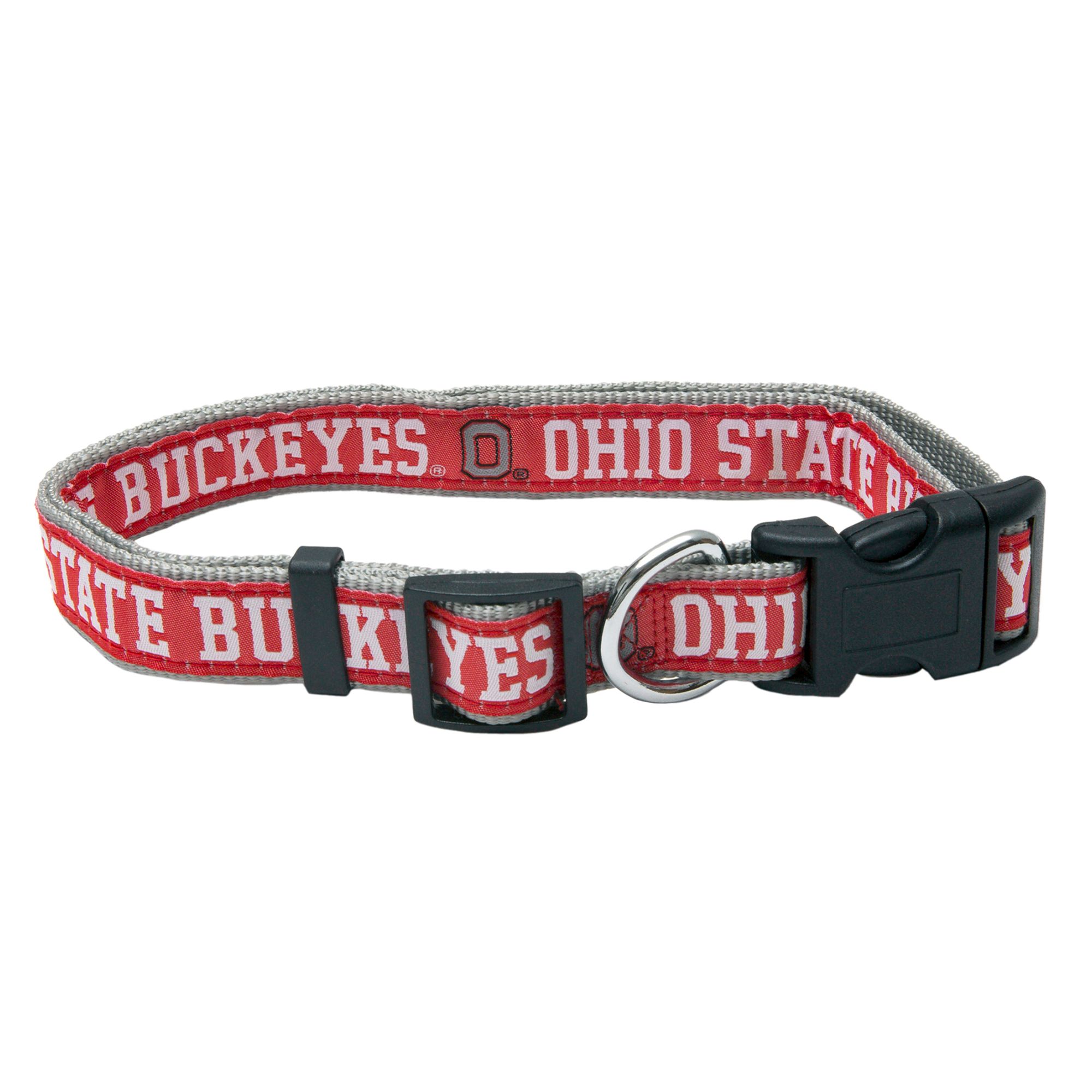 OSU Scarlet & Gray Pet Collar with Removable Bow Pronto Petwear NCAA Ohio State