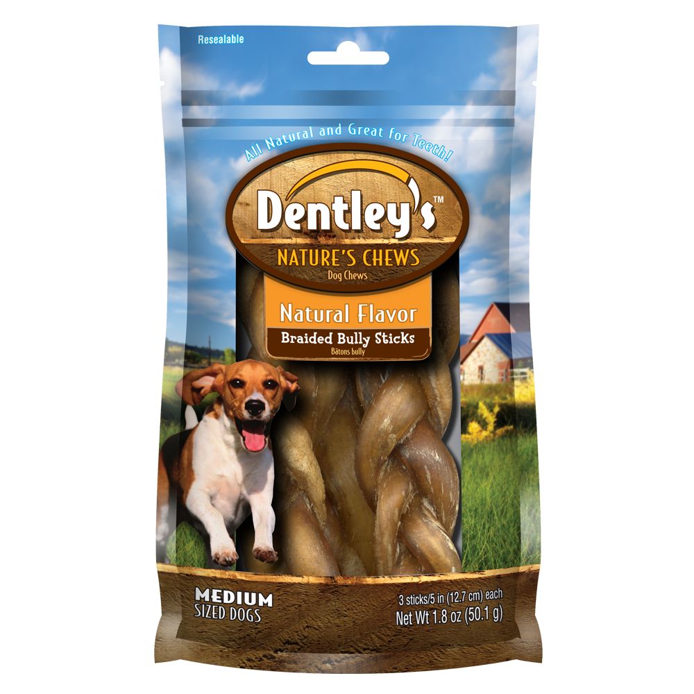 Dentley's® Nature's Chew Braided Bully Stick Dog Treat dog Chewy