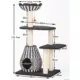 Product PetPals 49-in Contemporary Cat Tree With Recyclable Paper Rope Perch & Condo Lounger, Black & White