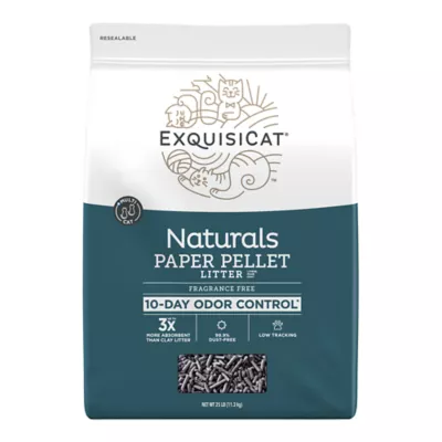 Product ExquisiCat Naturals Multi-Cat Paper Pellet Cat Litter - Unscented, Low Dust, Low Tracking, Natural