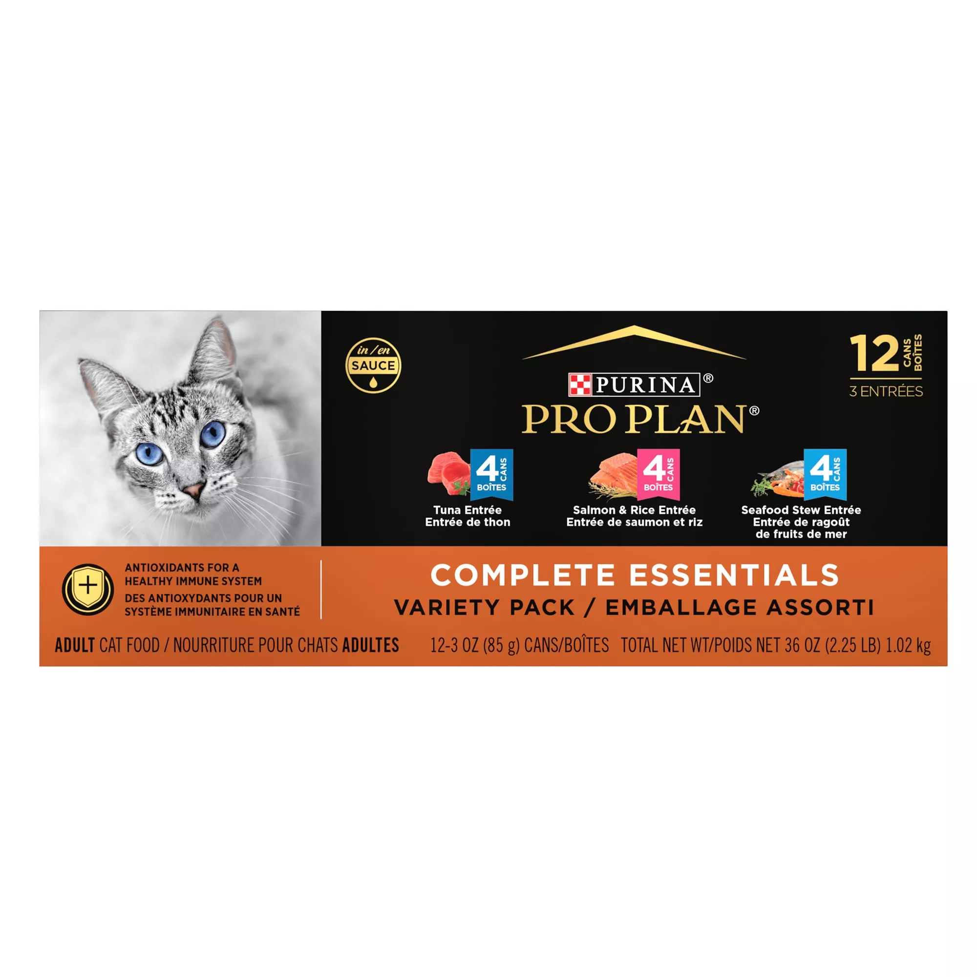 Purina Pro Plan Complete Essentials Adult Wet Cat Food - Antioxidants, High-Protein, 12 CT, 36 OZ