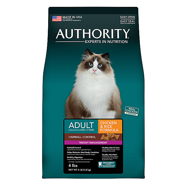 Authority® Hairball Control & Weight Management Adult Cat Food cat