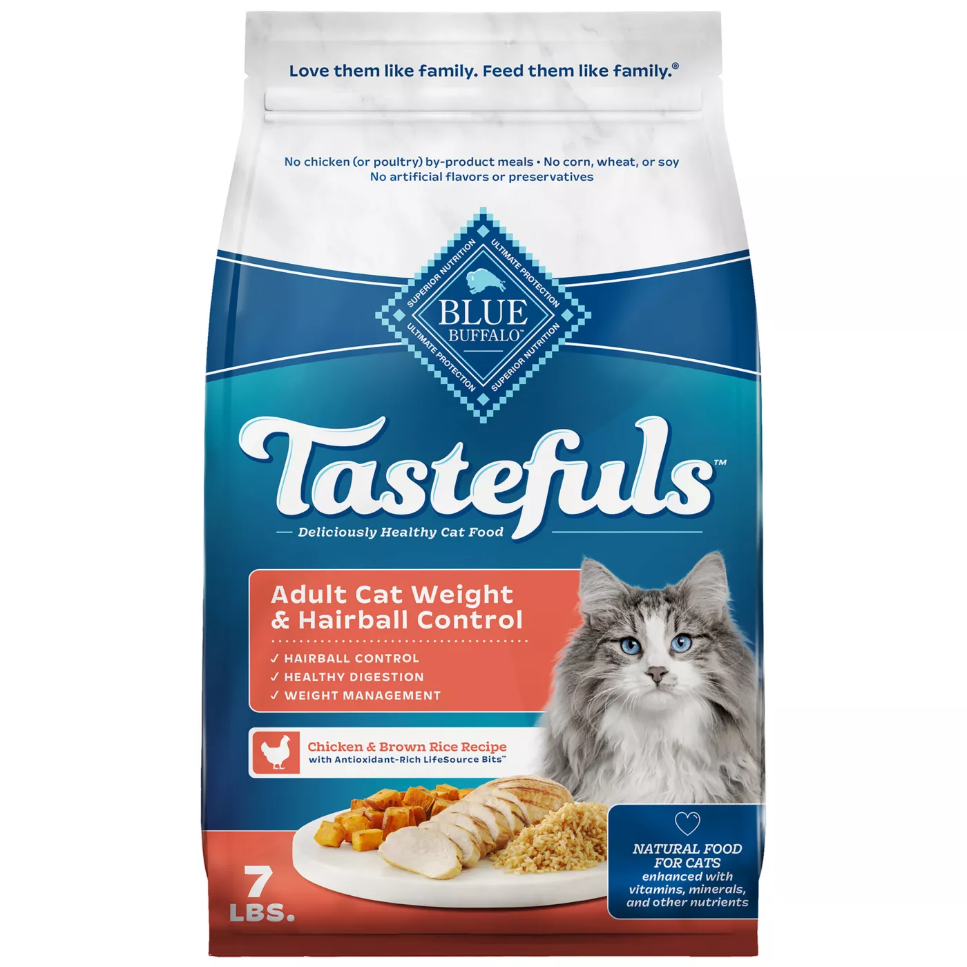 Blue Buffalo Tastefuls Hairball Weight Control Adult Dry Cat Food Natural Chicken