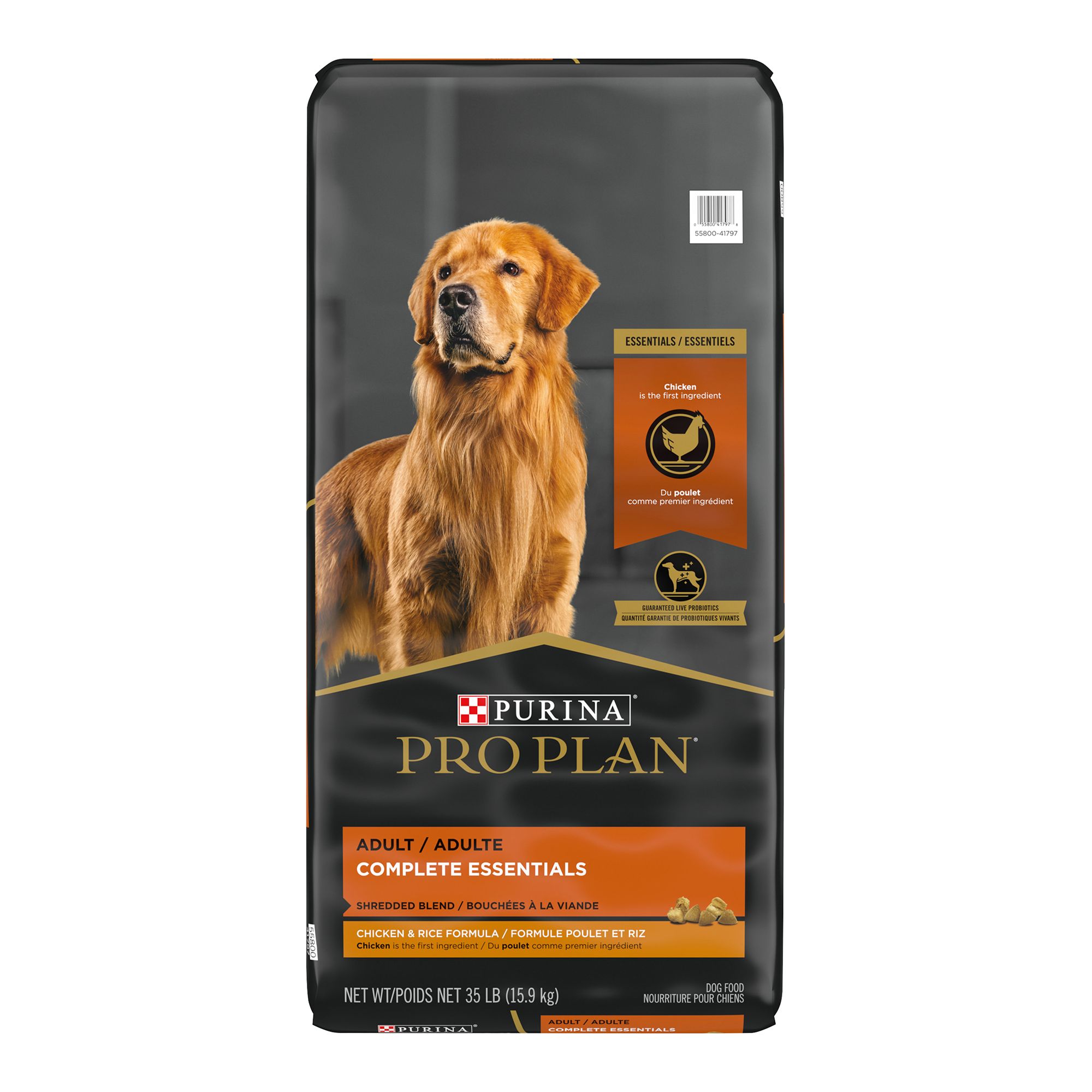 Purina Pro Plan Complete Essentials Adult Dry Dog Food High Protein Probiotics Chicken Rice