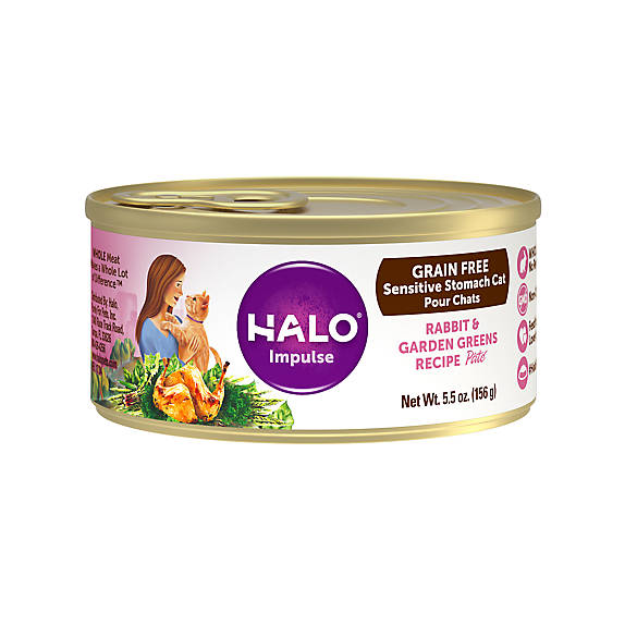 HALO® Impulse Sensitive Stomach Cat Food Natural, Grain Free, Rabbit
