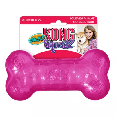 Product KONG® Crackle Squeezz® Bone Dog Toy - Squeaker (COLOR VARIES)