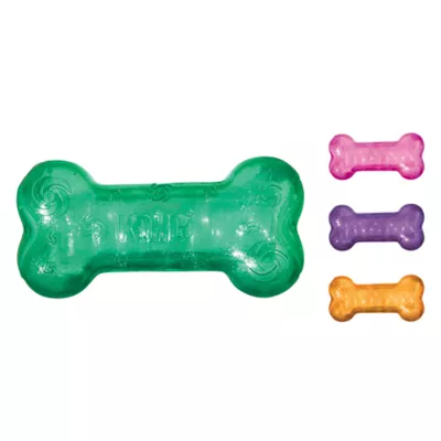 Product KONG® Crackle Squeezz® Bone Dog Toy - Squeaker (COLOR VARIES)