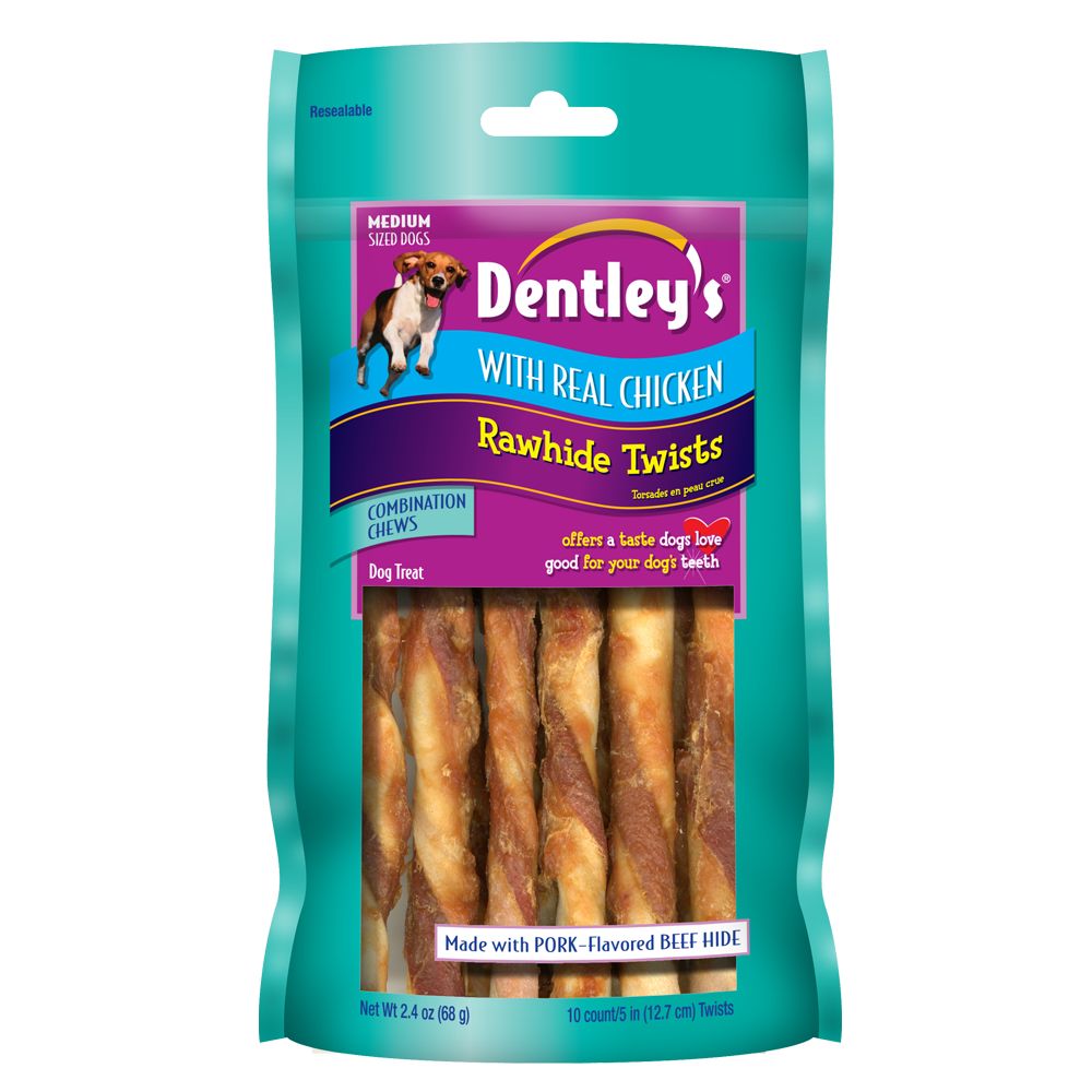 Dentley's® Rawhide Twists Medium Dog Treat Chicken dog Bones & Rawhide PetSmart