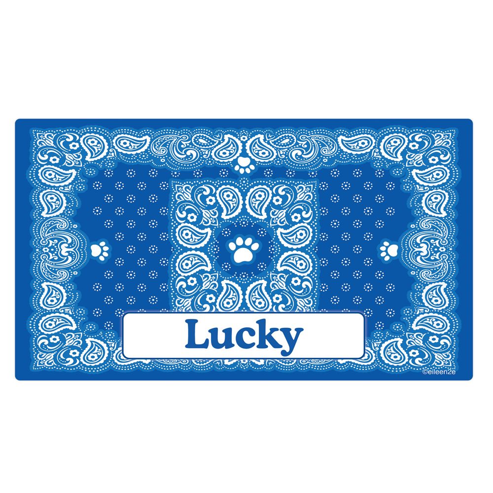 Drymate Paisley Bandana Personalized Cat Litter Mat Dog