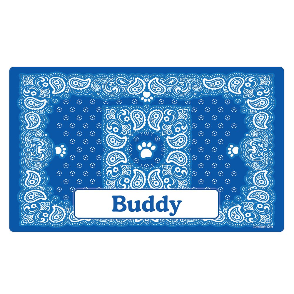 Drymate Paisley Bandana Personalized Cat Litter Mat in Red, Size: 20L x  28W