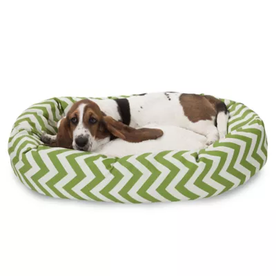Majestic Pet Chevron Sherpa Bagel Indoor & Outdoor Dog Bed - Image 1