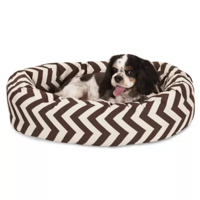 Product Majestic Pet Chevron Sherpa Bagel Indoor & Outdoor Dog Bed