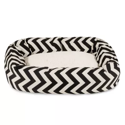 Product Majestic Pet Chevron Sherpa Bagel Indoor & Outdoor Dog Bed
