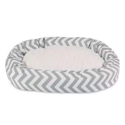 Majestic Pet Chevron Sherpa Bagel Indoor & Outdoor Dog Bed - Image 2