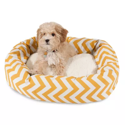 Majestic Pet Chevron Sherpa Bagel Indoor & Outdoor Dog Bed - Image 1