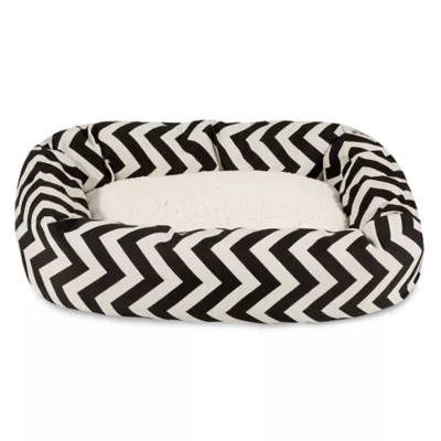 Majestic Pet Chevron Sherpa Bagel Indoor & Outdoor Dog Bed - Image 2