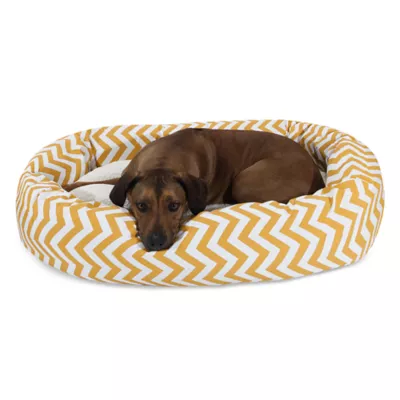 Majestic Pet Chevron Sherpa Bagel Indoor & Outdoor Dog Bed - Image 1