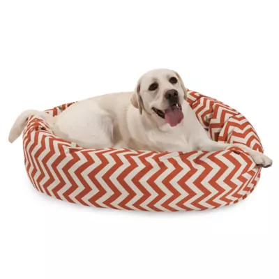 Majestic Pet Chevron Sherpa Bagel Indoor & Outdoor Dog Bed - Image 1