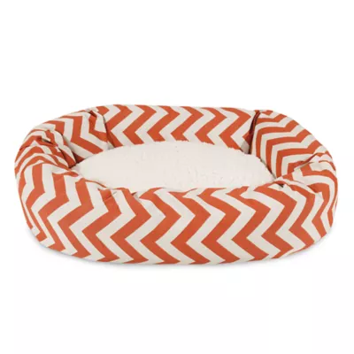 Majestic Pet Chevron Sherpa Bagel Indoor & Outdoor Dog Bed - Image 2