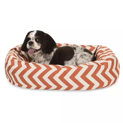 Majestic Pet Chevron Sherpa Bagel Indoor & Outdoor Dog Bed - Image 1