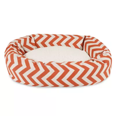 Majestic Pet Chevron Sherpa Bagel Indoor & Outdoor Dog Bed - Image 2