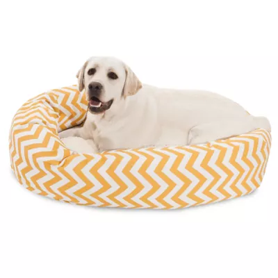 Majestic Pet Chevron Sherpa Bagel Indoor & Outdoor Dog Bed - Image 1