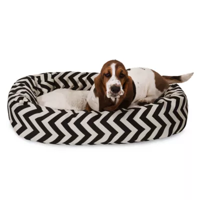 Majestic Pet Chevron Sherpa Bagel Indoor & Outdoor Dog Bed - Image 1
