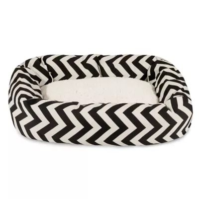 Majestic Pet Chevron Sherpa Bagel Indoor & Outdoor Dog Bed - Image 2