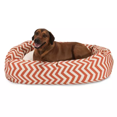 Majestic Pet Chevron Sherpa Bagel Indoor & Outdoor Dog Bed - Image 1