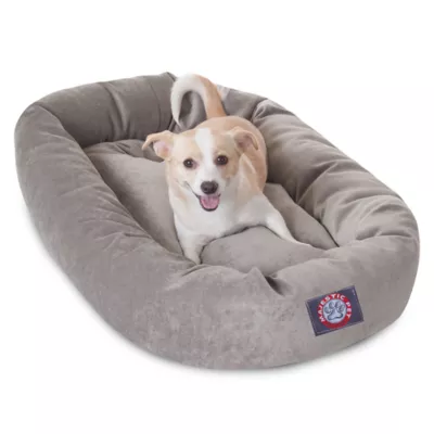 Majestic Pet Villa Micro-Velvet Bagel Dog Bed - Image 1