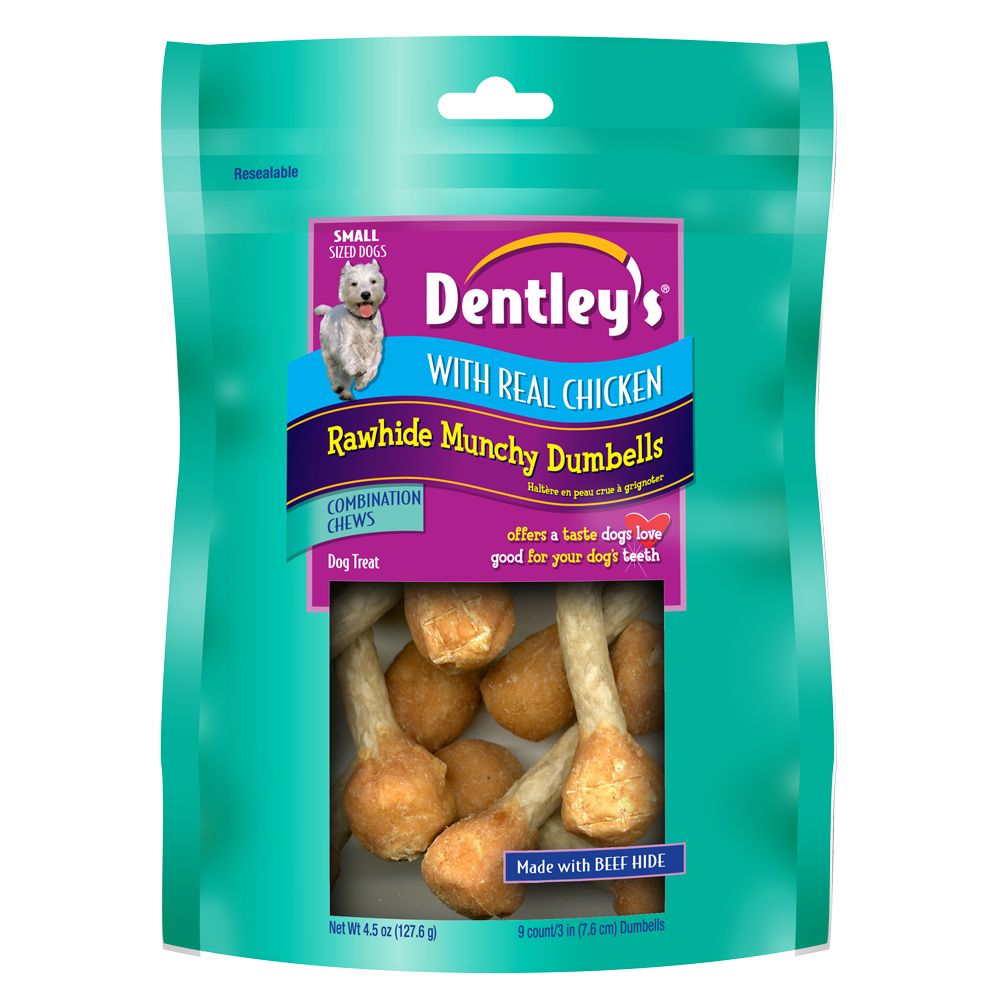 dentley's nature's chews stuffed bone dog treat