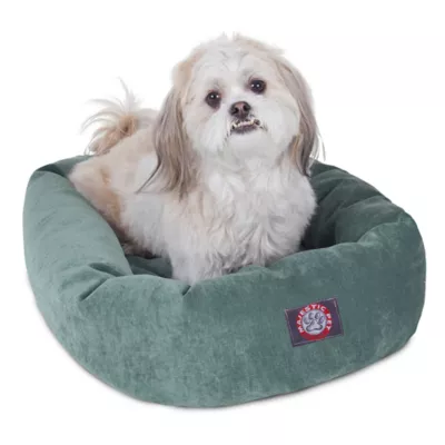 Majestic Pet Villa Micro-Velvet Bagel Dog Bed - Image 1
