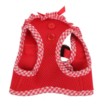 Puppia® Vivien Gingham Ruffle Air-Mesh Step-In Dog Harness - Image 1