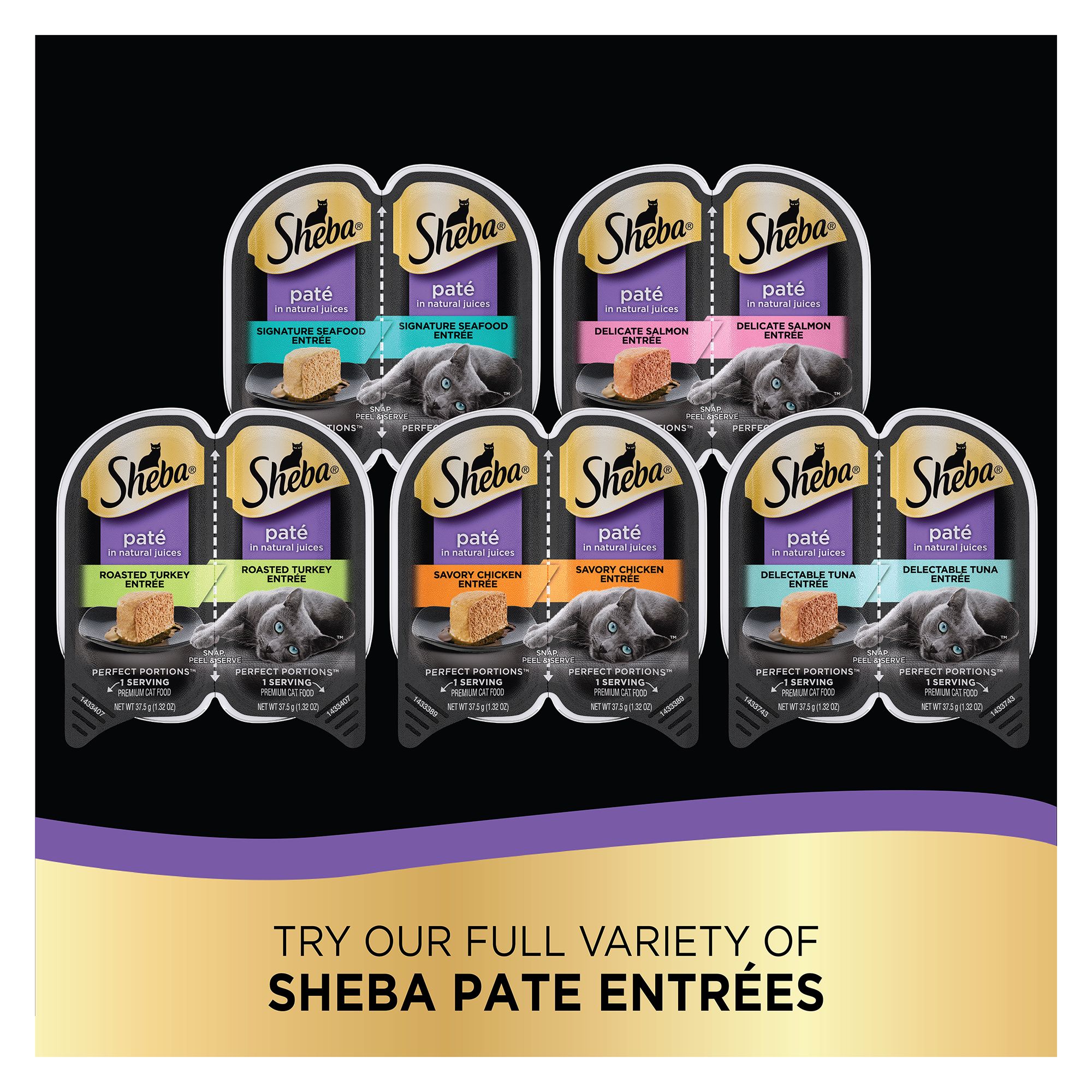 Sheba Perfect Portions Adult Wet Cat Food Seafood Pate Variety Pack 24 CT 31.7 OZ