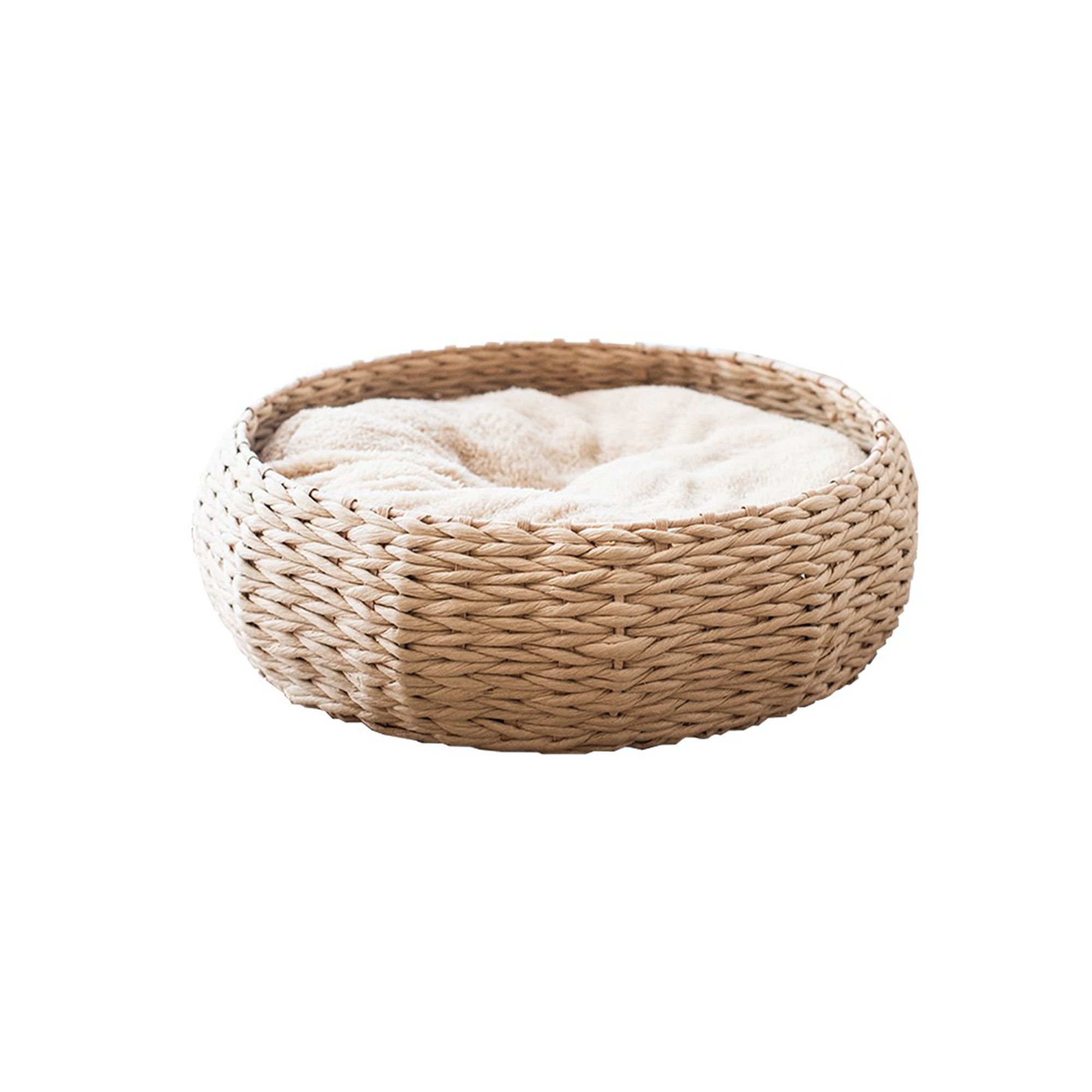 PetPals Paper Rope Wicker Design Round Cat Bed