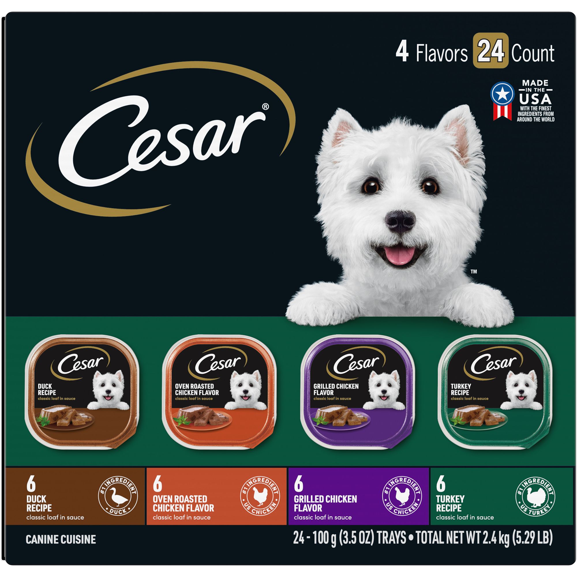 Cesar Classics Adult Wet Dog Food Loaf 24 Count Variety Pack