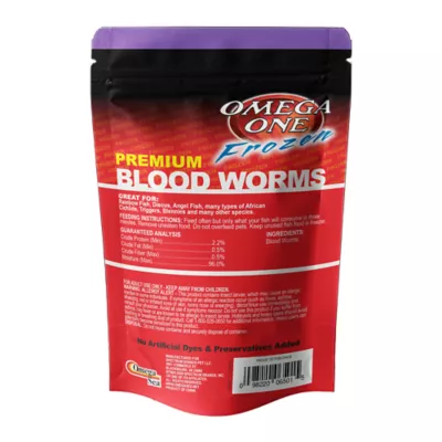 Omega One Frozen Blood Worms Fish Food