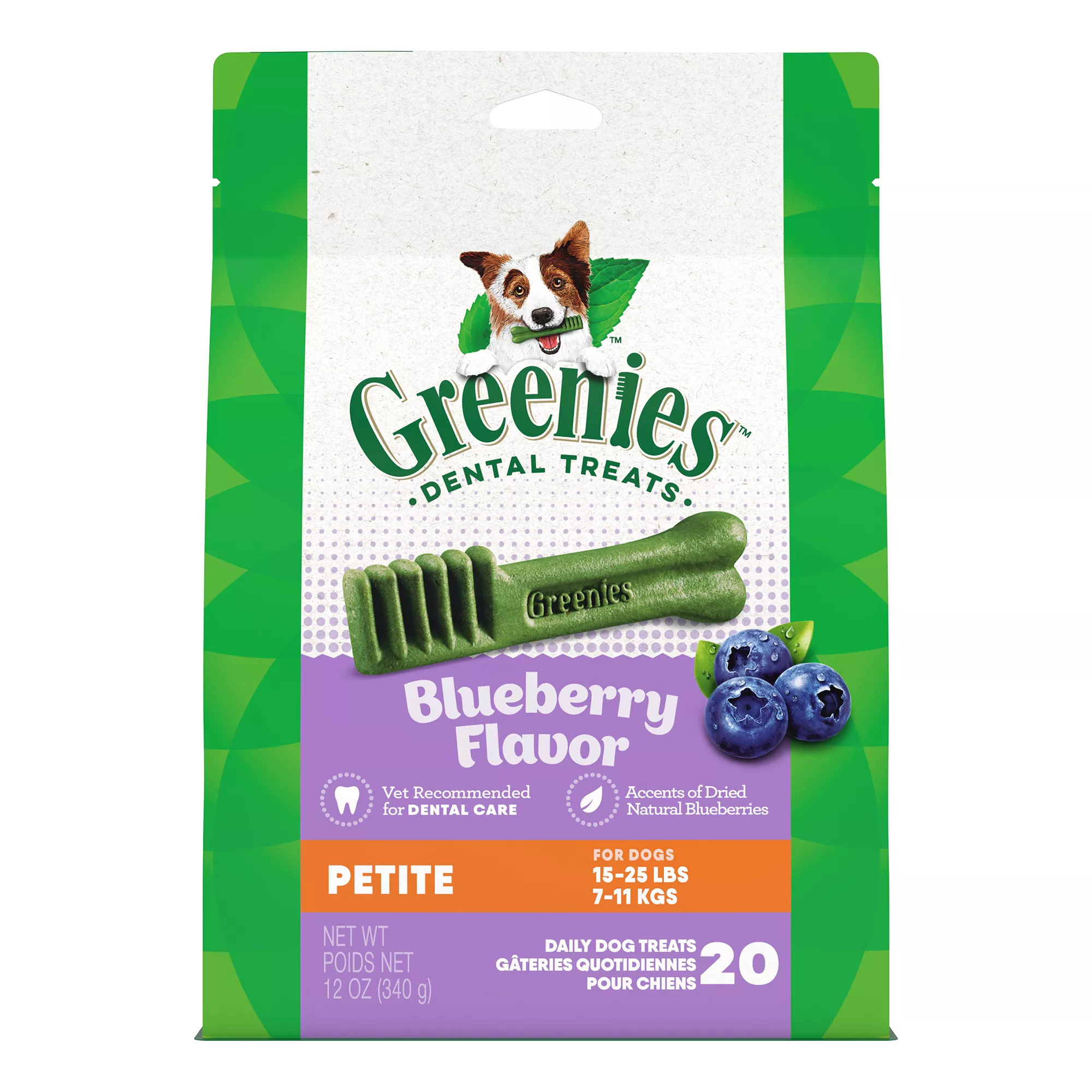 Greenies&trade; Adult Petite Dog Dental Treats - Natural, Oral Health, Blueberry