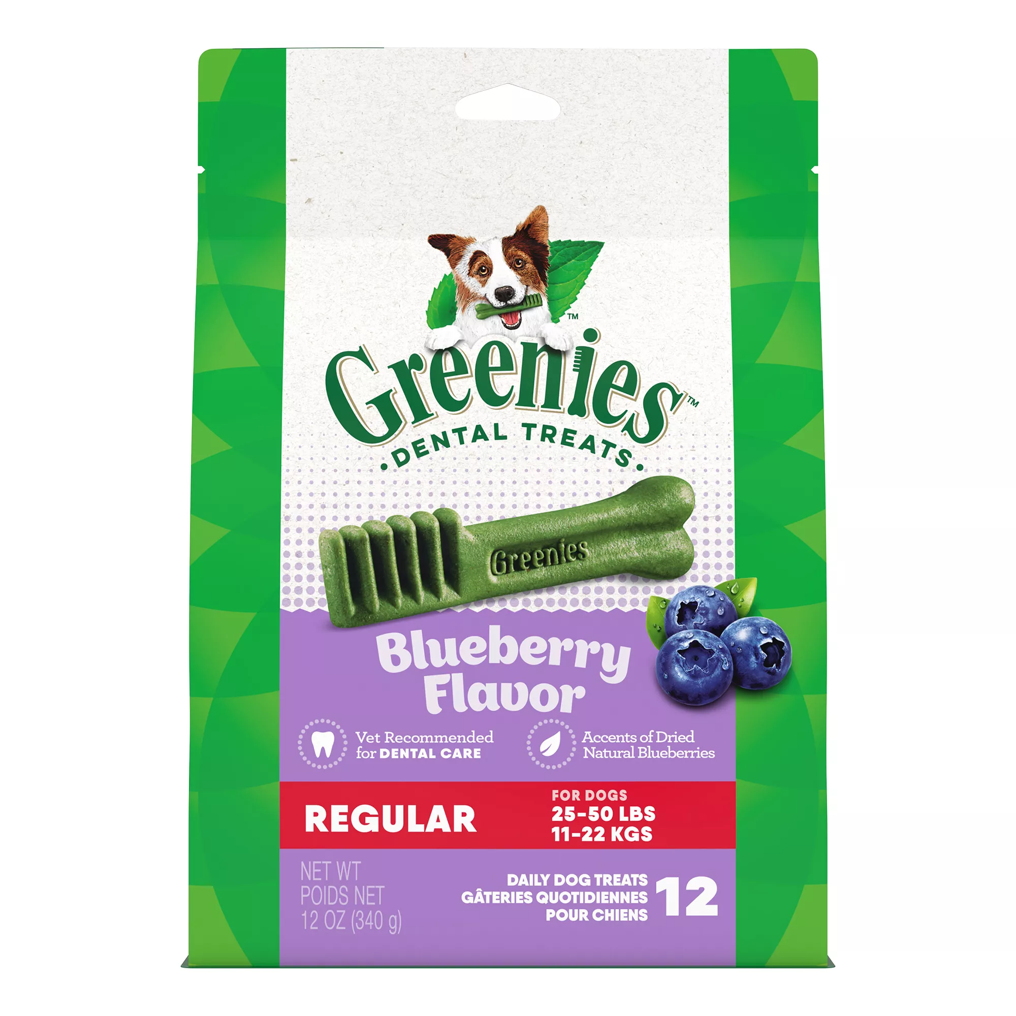 Greenies&trade; Adult Regular Dog Dental Treats - Natural, Oral Health, Blueberry