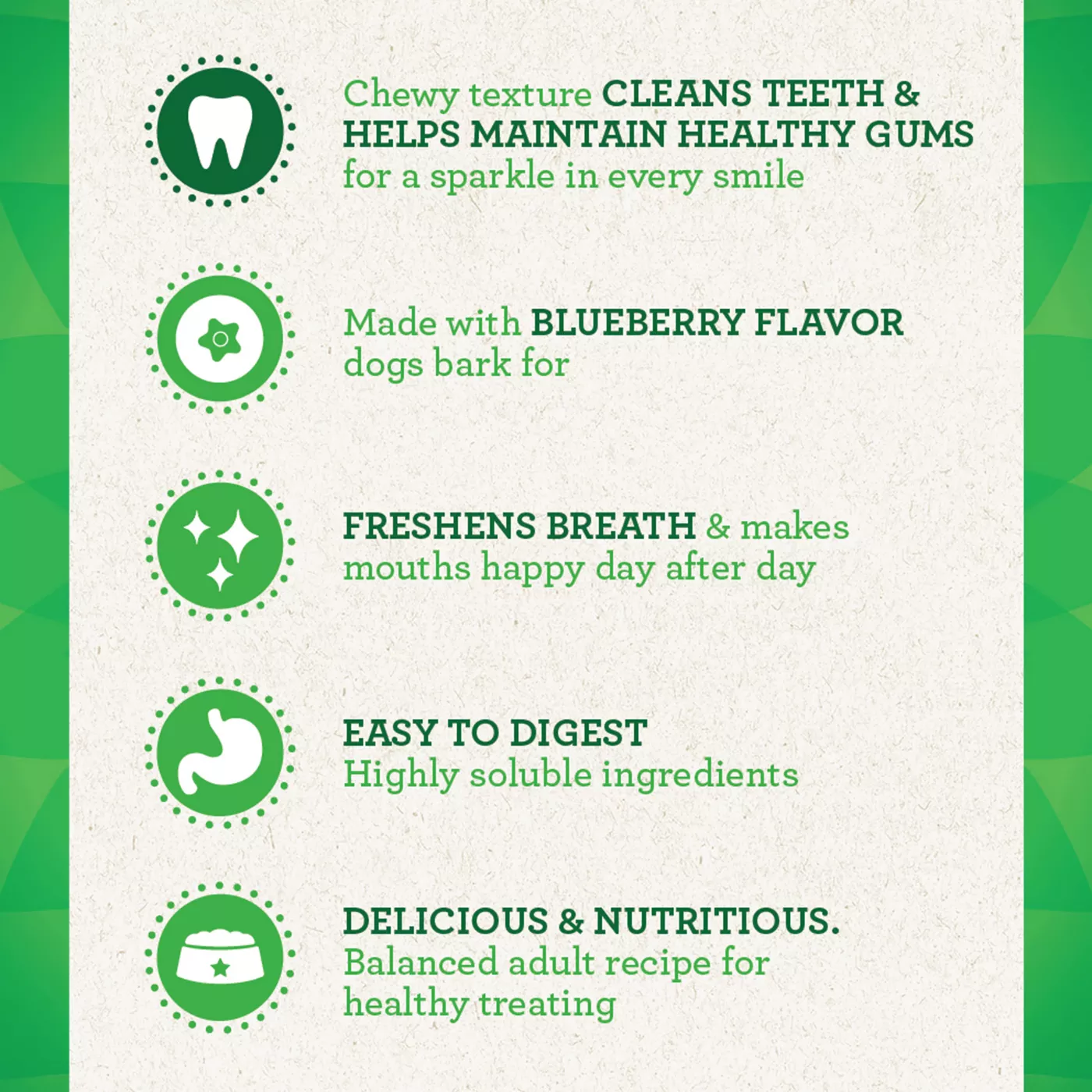 Greenies Adult Regular Dog Dental Treats Natural Oral Health Blueberry