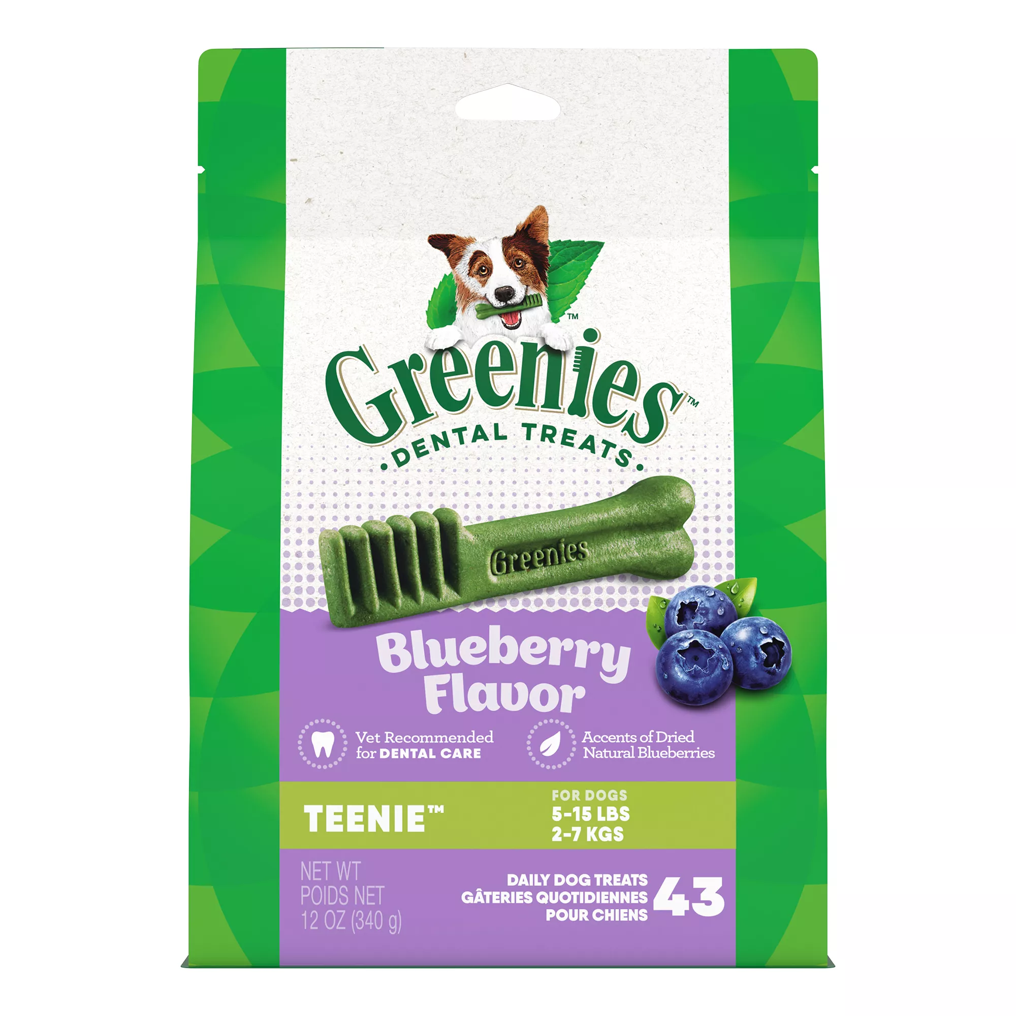 Greenies&trade; Adult Teenie Dog Dental Treats - Natural, Oral Health, Blueberry