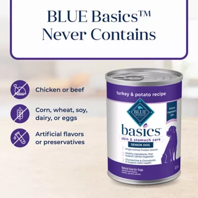 Product Blue Buffalo® Basics™ Skin & Stomach Care Senior Wet Dog Food - Grain Free, Turkey & Potato